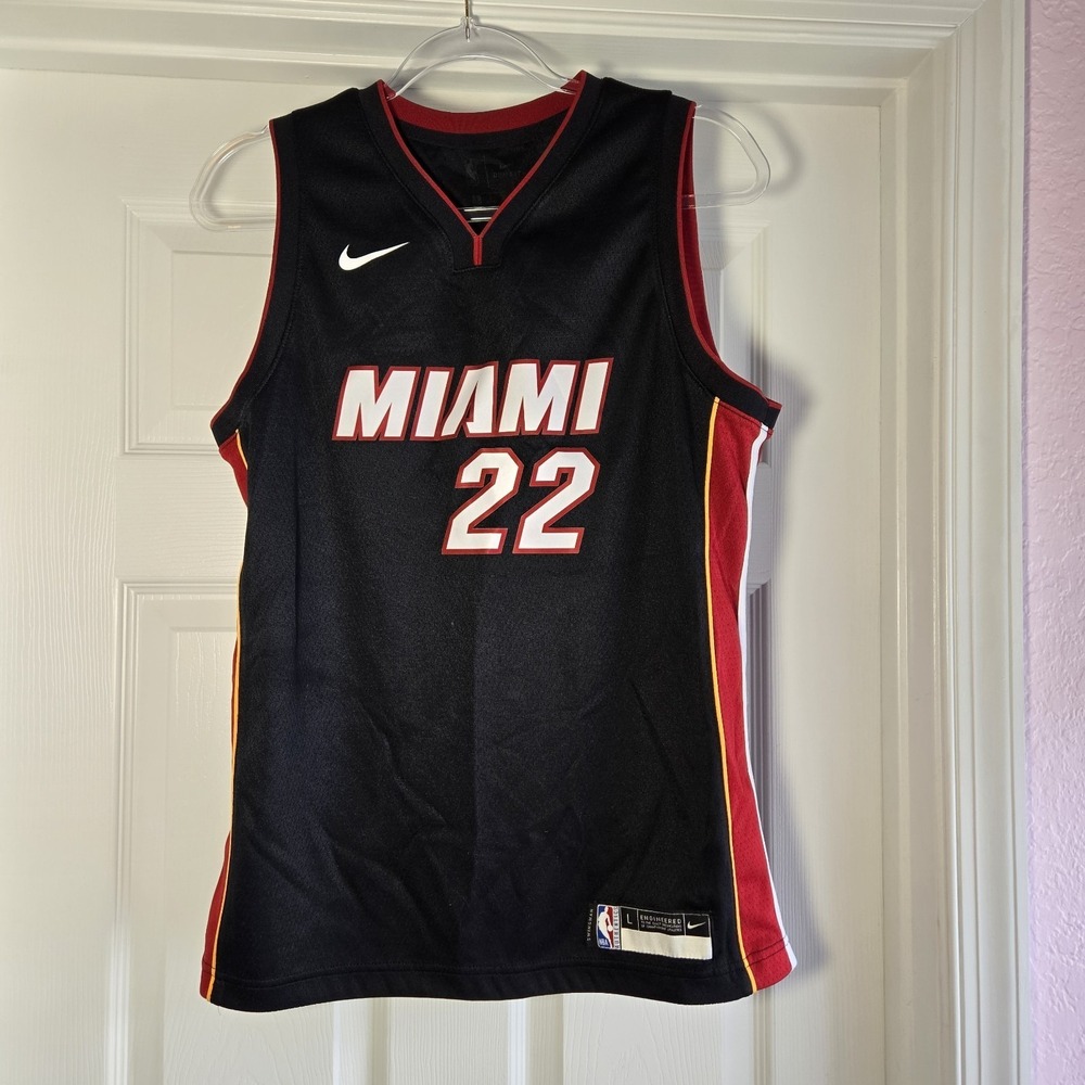 Jimmy Butler Nike‎ Miami Heat Youth Size L NBA Black Swingman Jersey Basketball